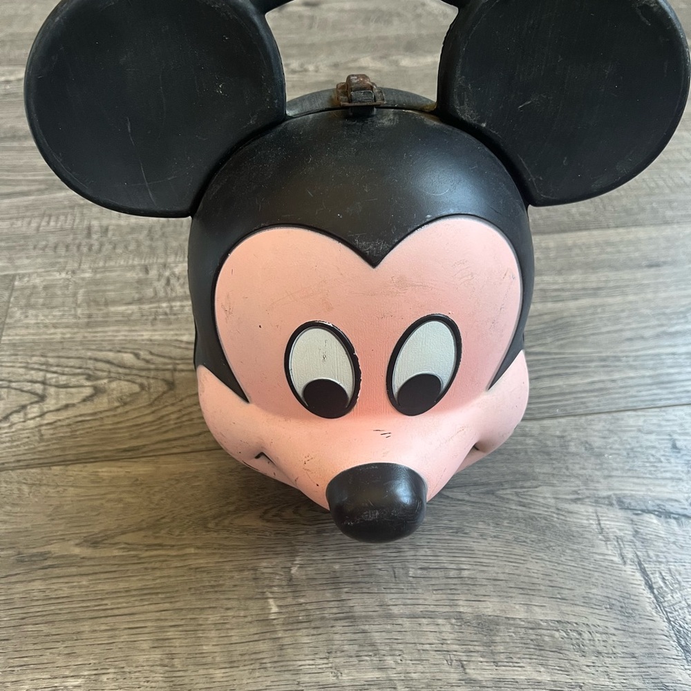 Vintage Disney Mickey Mouse Head Plastic Lunch Box by Aladdin USA-Made